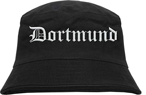 HB_Druck Dortmund Fischerhut - Bucket Hat - Bestickt - Schwarz L/XL von HB_Druck