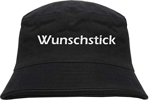 HB_Druck Fischerhut - Bucket Hat mit Wunschtext - Blockschrift - Bestickt - L/XL Stickfarbe: Weiss von HB_Druck