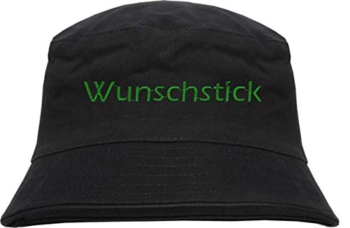 HB_Druck Fischerhut - Bucket Hat mit Wunschtext - Blockschrift - Bestickt - L/XL Stickfarbe: grün von HB_Druck