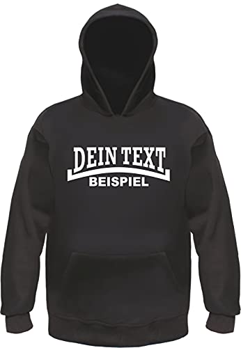 HB_Druck Individuelles Kapuzensweatshirt - Linie - Wunschtext Druck Schwarz 2XL von HB_Druck