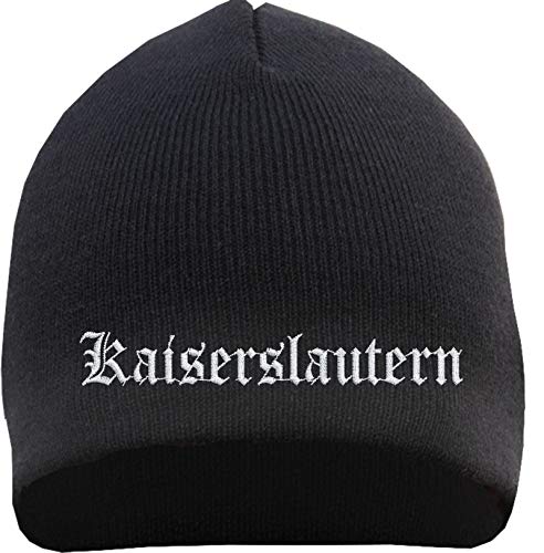 HB_Druck Kaiserslautern Beanie Mütze - Altdeutsch - Bestickt - Strickmütze Wintermütze Einheitsgröße Schwarz von HB_Druck