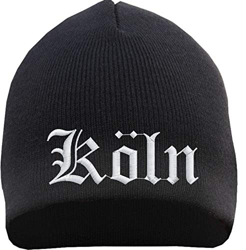 HB_Druck Köln Beanie Mütze - Altdeutsch - Bestickt - Strickmütze Wintermütze Einheitsgröße Schwarz von HB_Druck