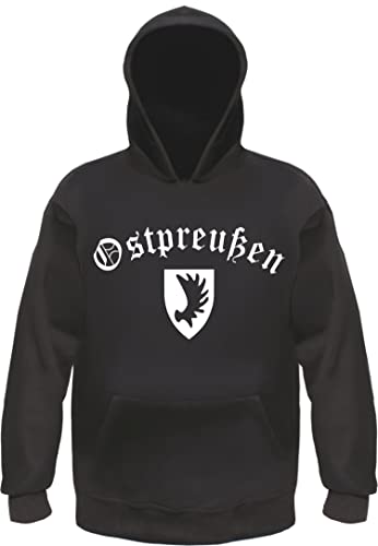 HB_Druck Ostpreußen Kapuzensweatshirt - Altdeutsch mit Wappen - Hoodie Kapuzenpullover L Schwarz von HB_Druck