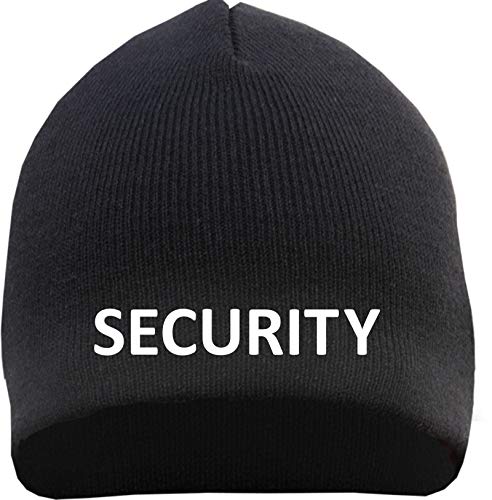 HB_Druck Security Beanie Mütze - Bestickt - Strickmütze Wintermütze Einheitsgröße Schwarz von HB_Druck