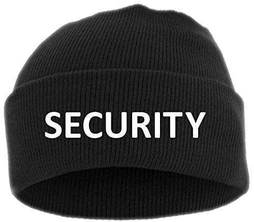 HB_Druck Security Strickmütze Umschlagmütze - Bestickt - Einheitsgröße Schwarz von HB_Druck