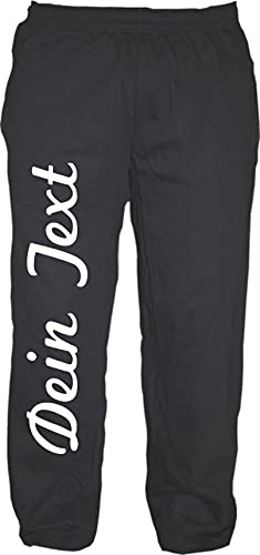 Individuelle Jogginghose - Schreibschrift - Wunschtext Druck - Sweatpants Schwarz M von HB-Druck