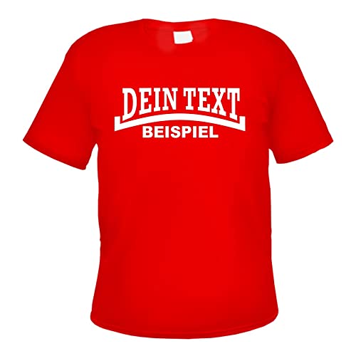 Individuelles Herren T-Shirt - Linie - mit Wunschtext Bedruckt Rot 3XL von HB_Druck