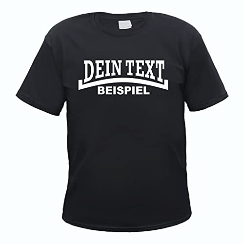 Individuelles Herren T-Shirt - Linie - mit Wunschtext Bedruckt Schwarz L von HB_Druck