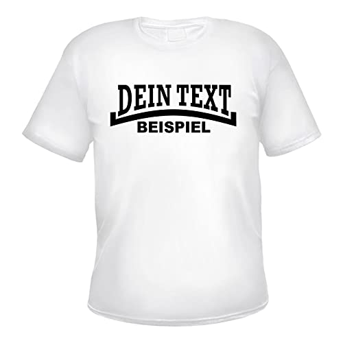 Individuelles Herren T-Shirt - Linie - mit Wunschtext Bedruckt Weiß S von HB_Druck