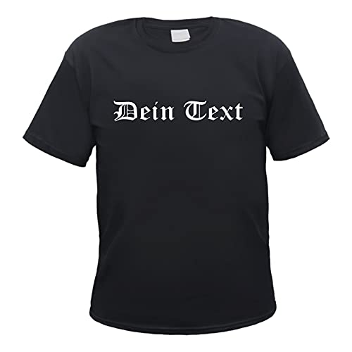 Individuelles Herren T-Shirt - altdeutsch gerade - mit Wunschtext Bedruckt Schwarz 2XL von HB_Druck