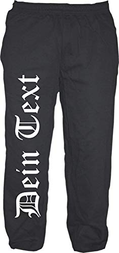 Jogginghose mit Wunschtext - Altdeutsch - Bedruckt - Sweatpants Jogger 2XL Druckfarbe: Weiss von HB_Druck