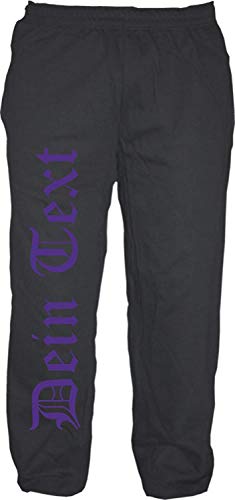 Jogginghose mit Wunschtext - Altdeutsch - Bedruckt - Sweatpants Jogger M Druckfarbe: lila von HB_Druck