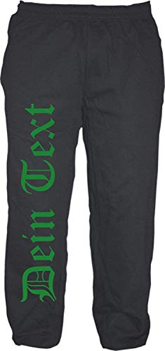 Jogginghose mit Wunschtext - Altdeutsch - Bedruckt - Sweatpants Jogger S Druckfarbe: grün von HB_Druck