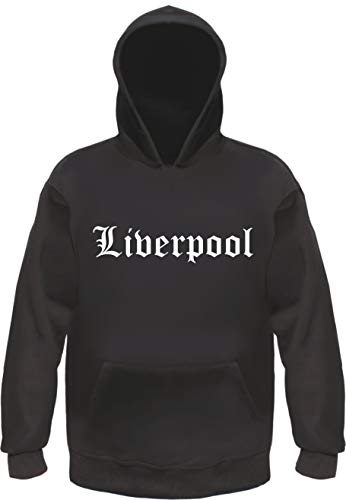 Liverpool Kapuzensweatshirt - Altdeutsch Bedruckt - Hoodie Kapuzenpullover XL Schwarz von HB_Druck