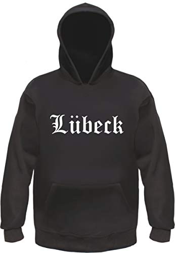 Lübeck Kapuzensweatshirt - Altdeutsch Bedruckt - Hoodie Kapuzenpullover 2XL Schwarz von HB_Druck