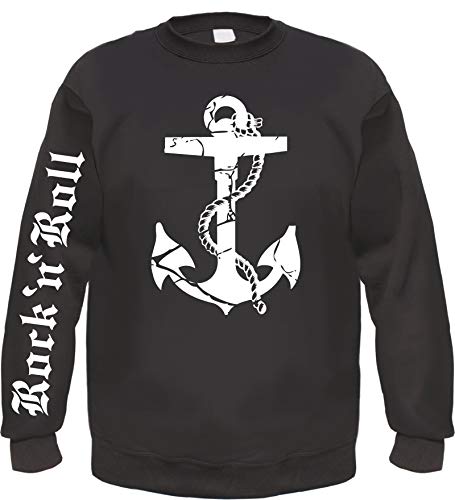 Rock N Roll Anker Sweatshirt - Bedruckt - Pullover 3XL Schwarz von HB_Druck