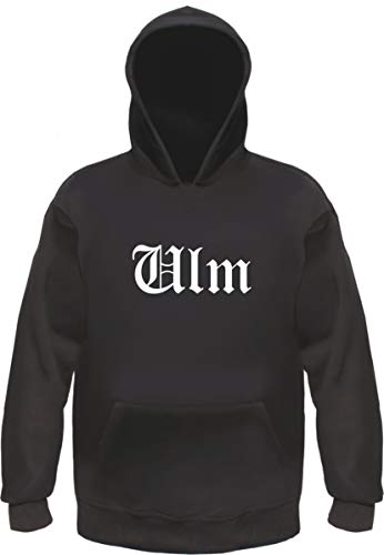 ULM Kapuzensweatshirt - Altdeutsch Bedruckt - Hoodie Kapuzenpullover 4XL Schwarz von HB_Druck