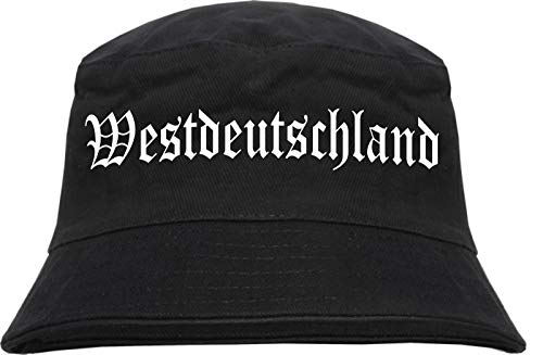 Westdeutschland Fischerhut - Altdeutsch - Bedruckt - Bucket Hat Anglerhut Hut L/XL Schwarz von HB_Druck