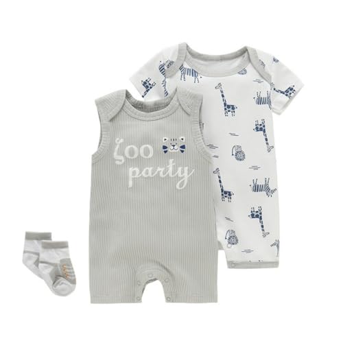3er Strampler Baby Junge Kurzarm Schlafstrampler mit Socken, Sommer Onesie für Säuglinge 100 Baumwolle Strampler Junge Ohne Füße Overall Babykleidung für Neugeborene 3 6 9 12 Monate Schlafanzug Kurz 3er Strampler Baby Junge Kurzarm Schlafstrampler mit Socken, Sommer Onesie für Säuglinge 100 Baumwolle Strampler Junge Ohne Füße Overall Babykleidung für Neugeborene 3 6 9 12 Monate Schlafanzug Kurz von HBECCE