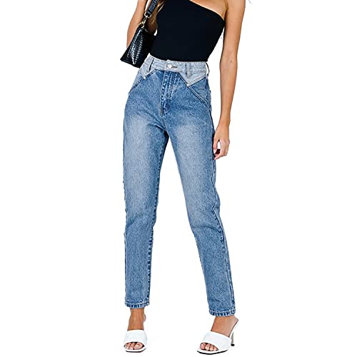 Y2K Damenjeans mit weitem Bein, hohe Taille, Denim-Hose, Boyfriend-Jeans, lockere Passform, Baggy-Jeans für Teenager, Mädchen, Blumenstickerei, K# Blau, M Y2K Damenjeans mit weitem Bein, hohe Taille, Denim-Hose, Boyfriend-Jeans, lockere Passform, Baggy-Jeans für Teenager, Mädchen, Blumenstickerei, K# Blau, M von HBER