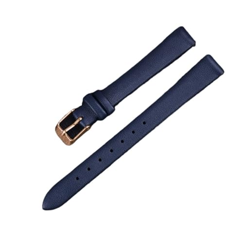 HBGRVCKS Echtes Leder Uhrenarmband 8 10 12 14 16 18 20 22 24mm Unisex Uhrenarmband Uhrenzubehör(Dark blue-rose gold buckle,20mm) von HBGRVCKS