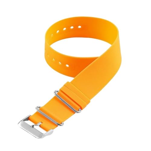 HBGRVCKS Einteiliges Silikon-Uhrenarmband, 20 mm, 22 mm, Unisex-Ersatzarmband aus Gummi for herkömmliche Uhren oder Smartwatches, Uhrenzubehör(Orange,20mm) von HBGRVCKS