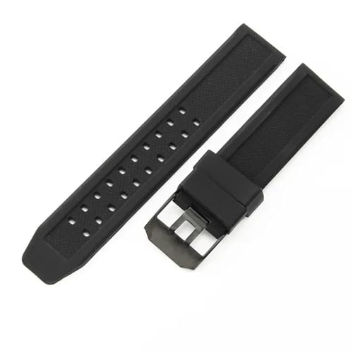 HBGRVCKS Silikon-Uhrenarmband, 23 mm, weiches Gummiband, Unisex-Silikonband, Ersatzarmband for Uhren, geeignet for Smartwatches oder herkömmliche Uhren(Black Black) von HBGRVCKS