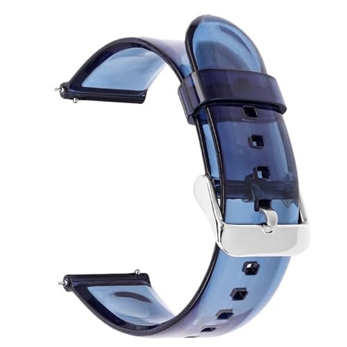HBGRVCKS Transparentes Silikon-Uhrenarmband 20 mm 22 mm Unisex-Kautschukarmband for Smart- oder Quarzuhr-Ersatzarmband(Dark Blue,22mm) von HBGRVCKS