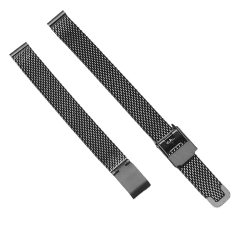 HBGRVCKS Uhrenarmband aus Edelstahlgewebe 8 10 12 13 14 15 16 17 18 20 22 24 mm Unisex-Uhrenarmband, Ersatzarmband for herkömmliche Uhren oder Smartwatches(Black,10mm) von HBGRVCKS