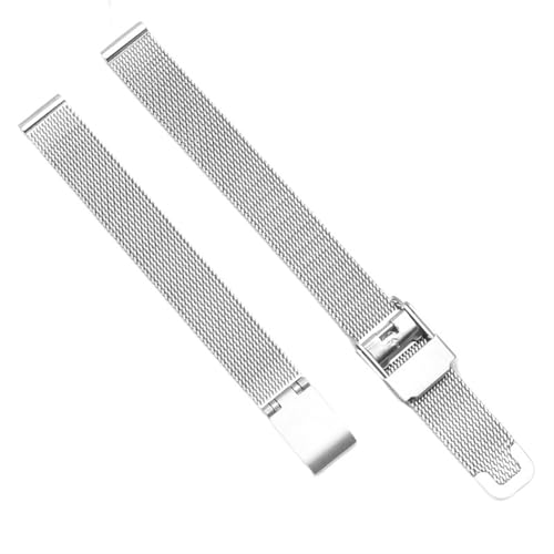 HBGRVCKS Uhrenarmband aus Edelstahlgewebe 8 10 12 13 14 15 16 17 18 20 22 24 mm Unisex-Uhrenarmband, Ersatzarmband for herkömmliche Uhren oder Smartwatches(Silver,10mm) von HBGRVCKS