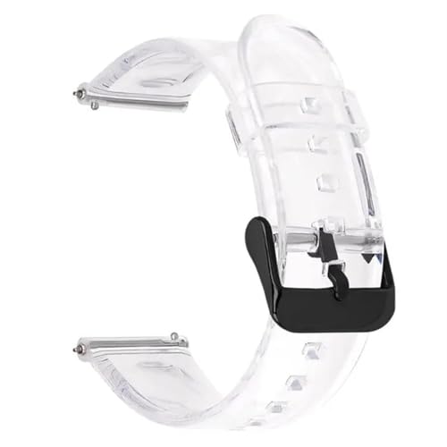 Modisches Silikonarmband mit Schnellverschluss, transparentes Harzarmband, weiches, flaches Interface, Unisex-Armband, 20 mm, 22 mm, geeignet for Smartwatches oder herkömmliche Uhren(Transparent-Black von HBGRVCKS