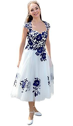 HBH Brautmode Kurzes Brautkleid Ivory/Blau (Gr.44) von HBH