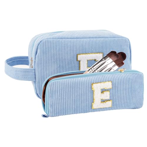 A-Z Personalisierte Make-up-Tasche für Damen, Kosmetiktaschen für Frauen, tragbare Make-up-Kulturbeutel, Braut-Brautjungfer-Geschenk, Kosmetiktasche, Geschenke für beste Freundin, e, Klassisch von HBJSP