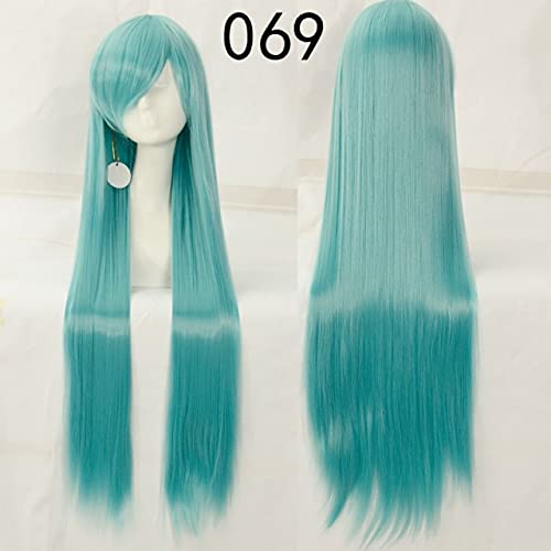 100Cm 39 '' Lange Gerade Perücken Frauen Anime Cosplay Perücken Im Allgemeinen Gebrauch Weiß Lila Orange Rosa Haar Cosplay Gemeinsame Perücken + Perücken Kappe Einheitsgröße Lange Gerade Perücke 69 von HBYLEE