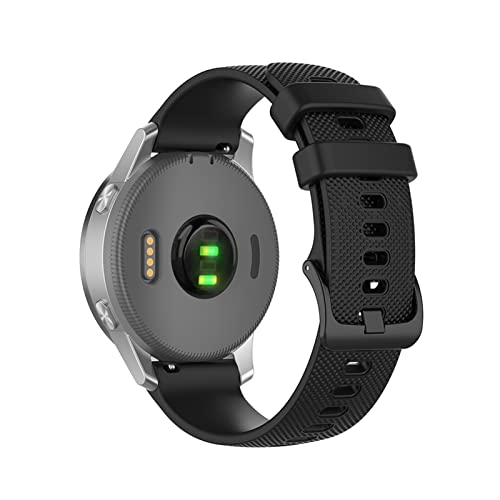 18 20 22 mm Uhrenarmband für Garmin Venu Vivoactive 3 Vivomove HR Silikonarmband Vivoactive4 4S Forerunner 245 645（Schwarz，20mm Universal von HBYLEE