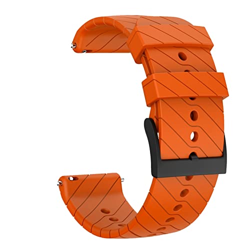 24 mm Ersatz-Silikon-Smartwatch-Armbänder für Suunto D5/7/9/Baro Spartan Sport Wrist HR Baro Smartwatch Uhrenarmbänder Armband（Orange，24 mm) von HBYLEE