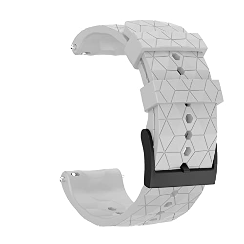 24 mm Ersatz-Silikon-Smartwatch-Armbänder für Suunto D5/7/9/Baro Spartan Sport Wrist HR Baro Smartwatch Uhrenarmbänder Armband（schwarz/weiß，24 mm) von HBYLEE