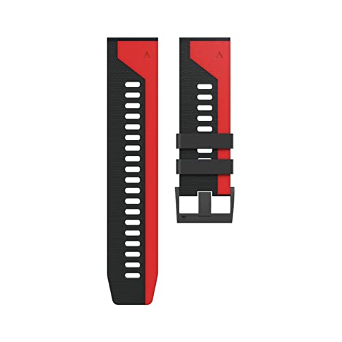 26 x 22 mm Silikon-Uhrenarmbänder für Garmin Fenix 6 6X Pro Watch Easyfit Armband Fenix 5 5X Plus 3HR Armband（Farbe B，26mm Fenix 7X von HBYLEE