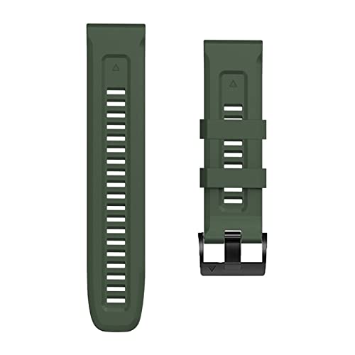 Für Garmin Fenix 7 7X 6X 5X Armband 22 26mm Armband Für Fenix 6 Pro 5 Plus Schnalle Silikon Schnelle Ersatz Handgelenkbänder（armee-grün，Width-26MM von HBYLEE