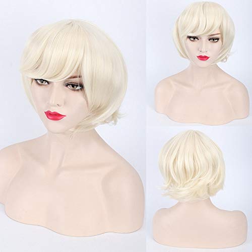 HBYLEE- 2018 Lolita Harajuku Kurze Ombre Perücke Schwarz Blond Braun Hitzebeständige Kunsthaar Anime Cosplay Party Perücken Für Frauen hellblond[Farbe:hellblond] von HBYLEE