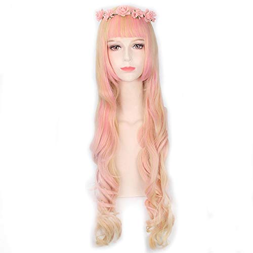 HBYLEE- 2018 Mode Orange Rosa Ombre Lange Wellenförmige Perücke Anime Cosplay Harajuku Lolita Haar Perücken Für Frauen 4 Modelle Verfügbar PL-189[Farbe:PL-189] von HBYLEE