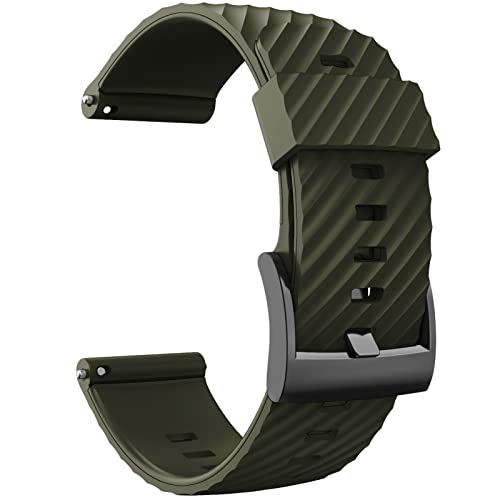 HBYLEE 24 mm Ersatz-Armband für Suunto 7/Suunto D5, Silikon, Sport-Uhrenarmband für Suunto 9 Baro/Sport Wrist HR Baro（armee-grün，Suunto sport baro von HBYLEE