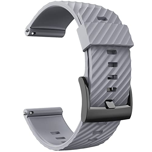 HBYLEE 24 mm Ersatz-Armband für Suunto 7/Suunto D5, Silikon, Sport-Uhrenarmband für Suunto 9 Baro/Sport Wrist HR Baro（grau，For suunto 9 baro von HBYLEE