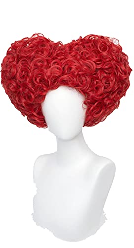 HBYLEE Alice im Wunderland Rote Königin Cosplay Perücke Rollen Spiel Königin der Herzen Gelockte rote Haarperücken + Perücke Kappe[Farbe:Onecolor] von HBYLEE