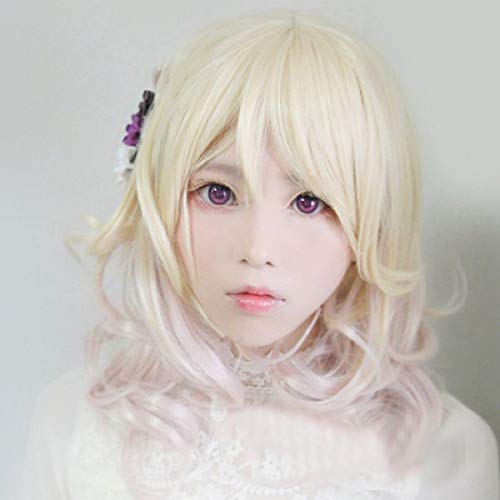 HBYLEE- Anime Coer Wig. Anime Diabolik Liebhaber Komori Yui Perücke Cosplay Frauen Mädchen Blondine Rosa Ombre Hitzebeständige synthetische Haarperücken+ Kostenlose Perückenkappe[Farbe:Onecolor] von HBYLEE
