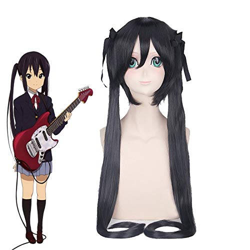 HBYLEE- Anime Coer Wig. Anime.Keat! Nakano Azusa Lange Schwarze Perücke Cosplay Kostüm Frauen Hitzebeständige synthetische Haarperücken PL-169[Farbe:schwarze] von HBYLEE