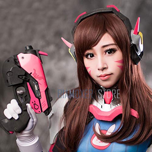 HBYLEE Anime Coer Wig. Biamoxer Spiel. Ow D. va 55 cm lang braun DVA Hana Song Hitzebeständige Cosplay Kostüm Perücke Lange Haarperücke Cosplay Haarteil[Farbe:Onecolor] von HBYLEE