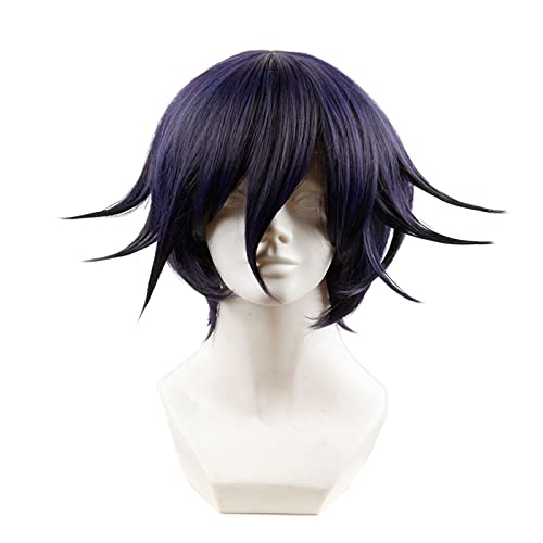 HBYLEE- Anime Coer Wig. Danganronpa v3: Harmonie töten Ouma Kokichi Cosplay Perücke for Mann Jungen Kurze Gerade Anime Perücke Weihnachten Party Geschenk Blau Schwarz[Farbe:-] von HBYLEE