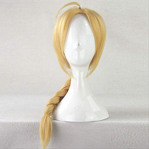HBYLEE- Anime Coer Wig. Fullmetal Alchemist Edward Elric 55cm mittel Langer Long gerade Braid gestaltete synthetische Cosplay- Perücken Anime-Kostüm-Party-Perücke+Perücke-Kappe[Farbe:Onecolor] von HBYLEE