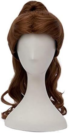 HBYLEE- Anime Coer Wig. Schönheit und das Biest Erwachsene Frauen Prinzessin Belle Ponytail Perücke Cosplay braunes Haar Buch Pony-Tail Belle Kostüm[Farbe:Onecolor] von HBYLEE